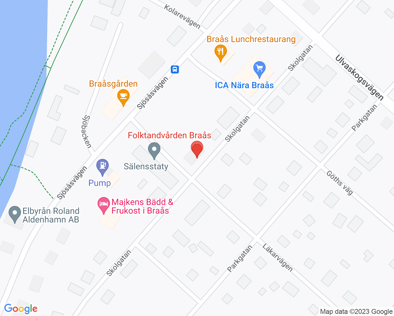 Karta till Folktandvården Braås, Braås