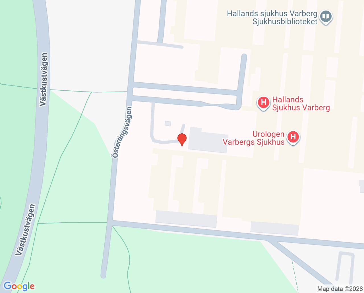 Karta till Psykiatriska akutmottagningen Varberg