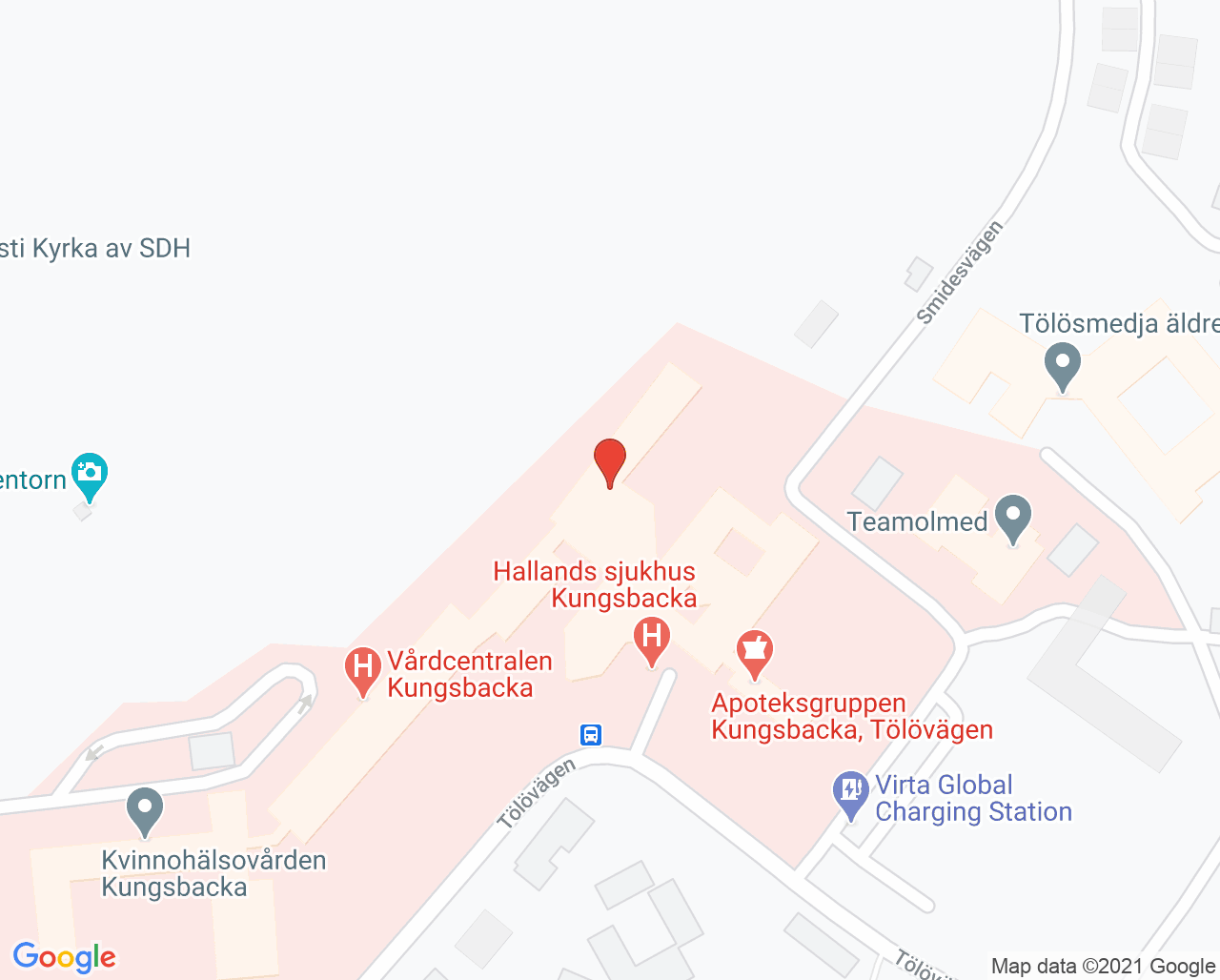 Karta till Mammografi hälsokontroll Kungsbacka