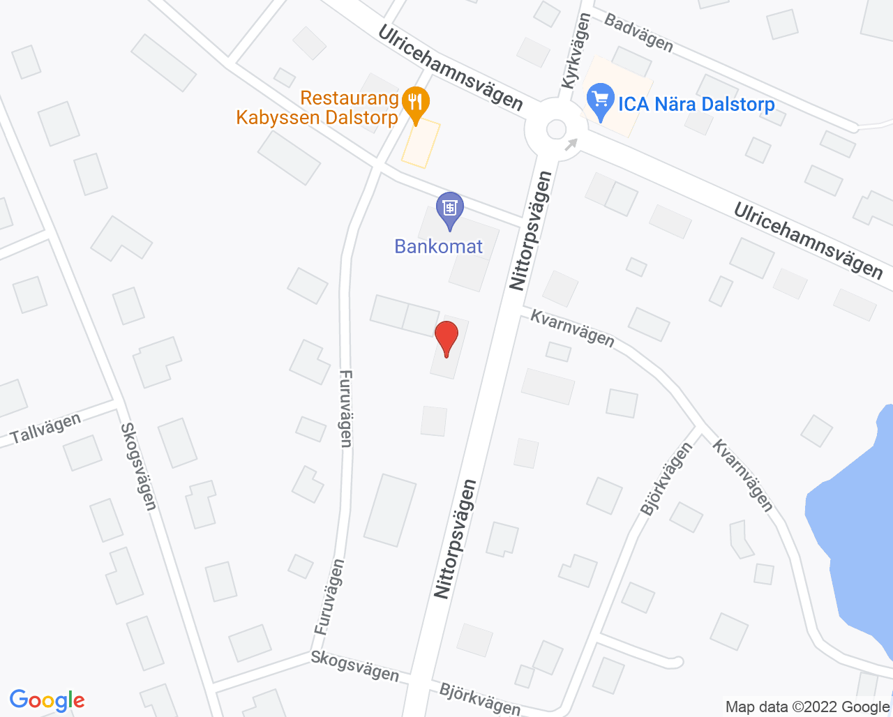 Karta till Tranehälsan Dalstorp filial, Tranemo
