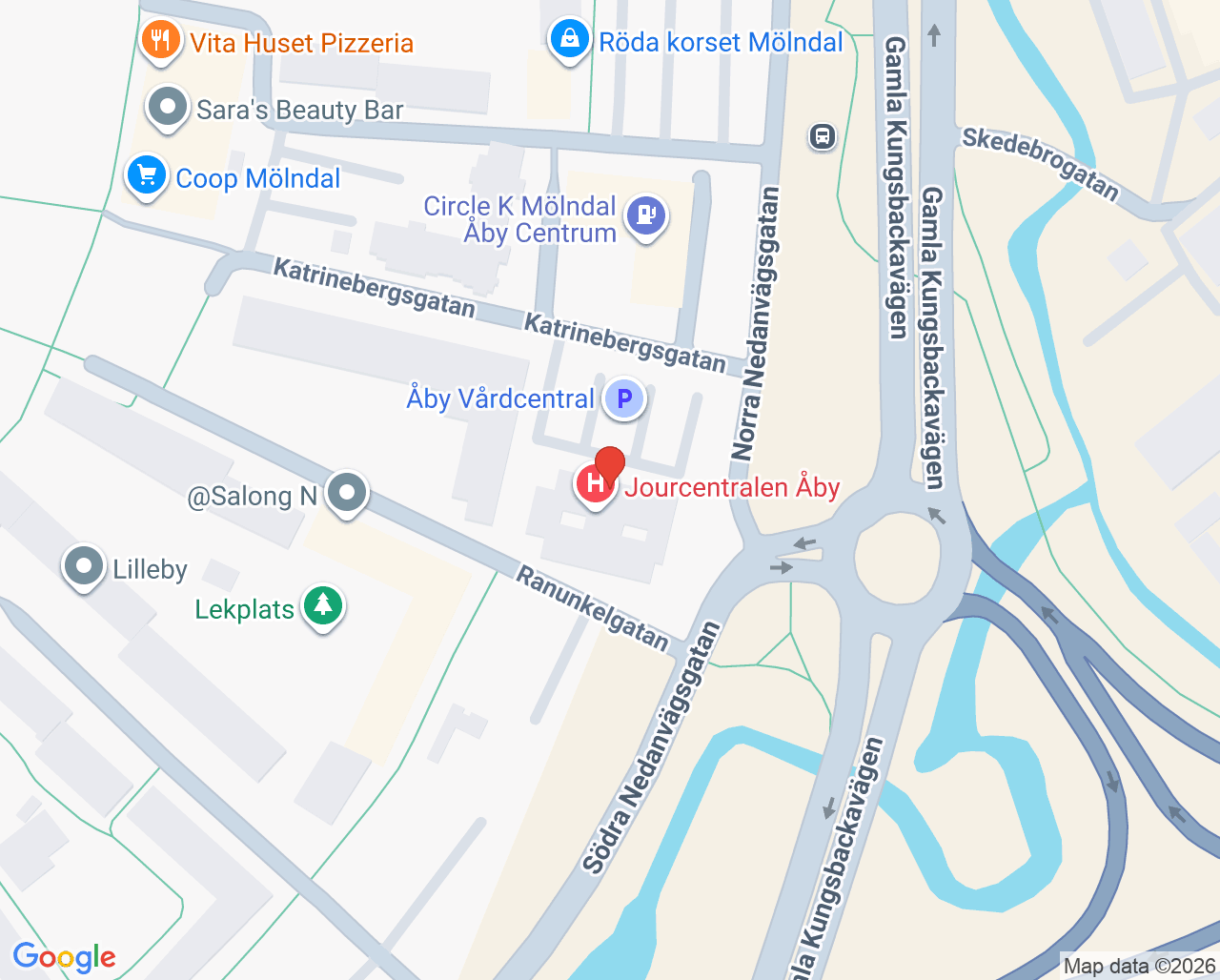 Karta till Folktandvården Åby Mölndal, Mölndal