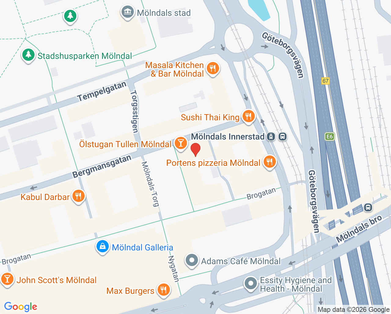 Karta till BVC Capio vårdcentral Mölndal, Mölndal