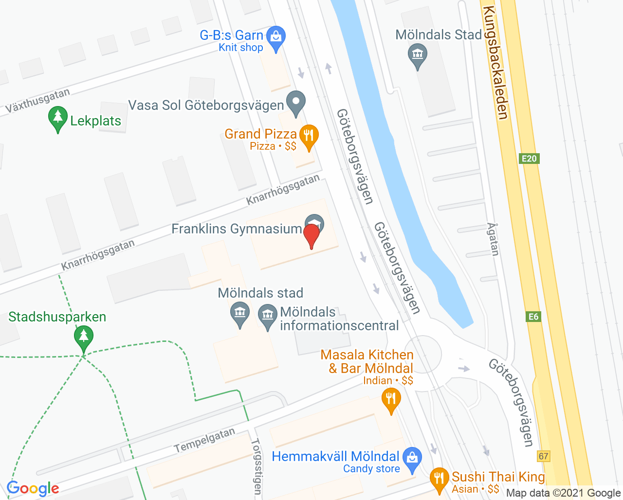 Karta till Geblod hållplats Möllan, Göteborg