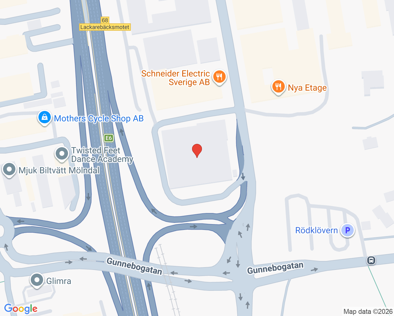 Karta till Logopedbyrån Dynamica Mölndal