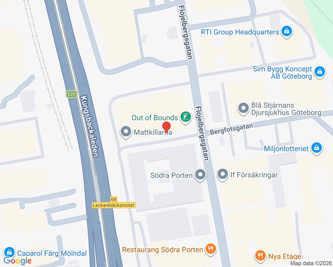 Karta till GeBlod hållplats Lackarebäck, Mölndal