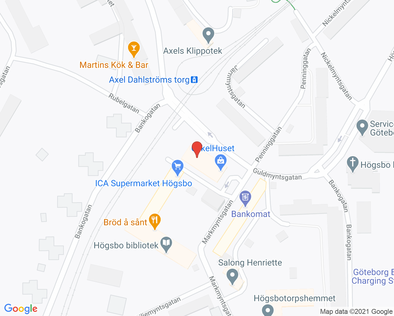 Karta till Folktandvården Axel Göteborg, Göteborg
