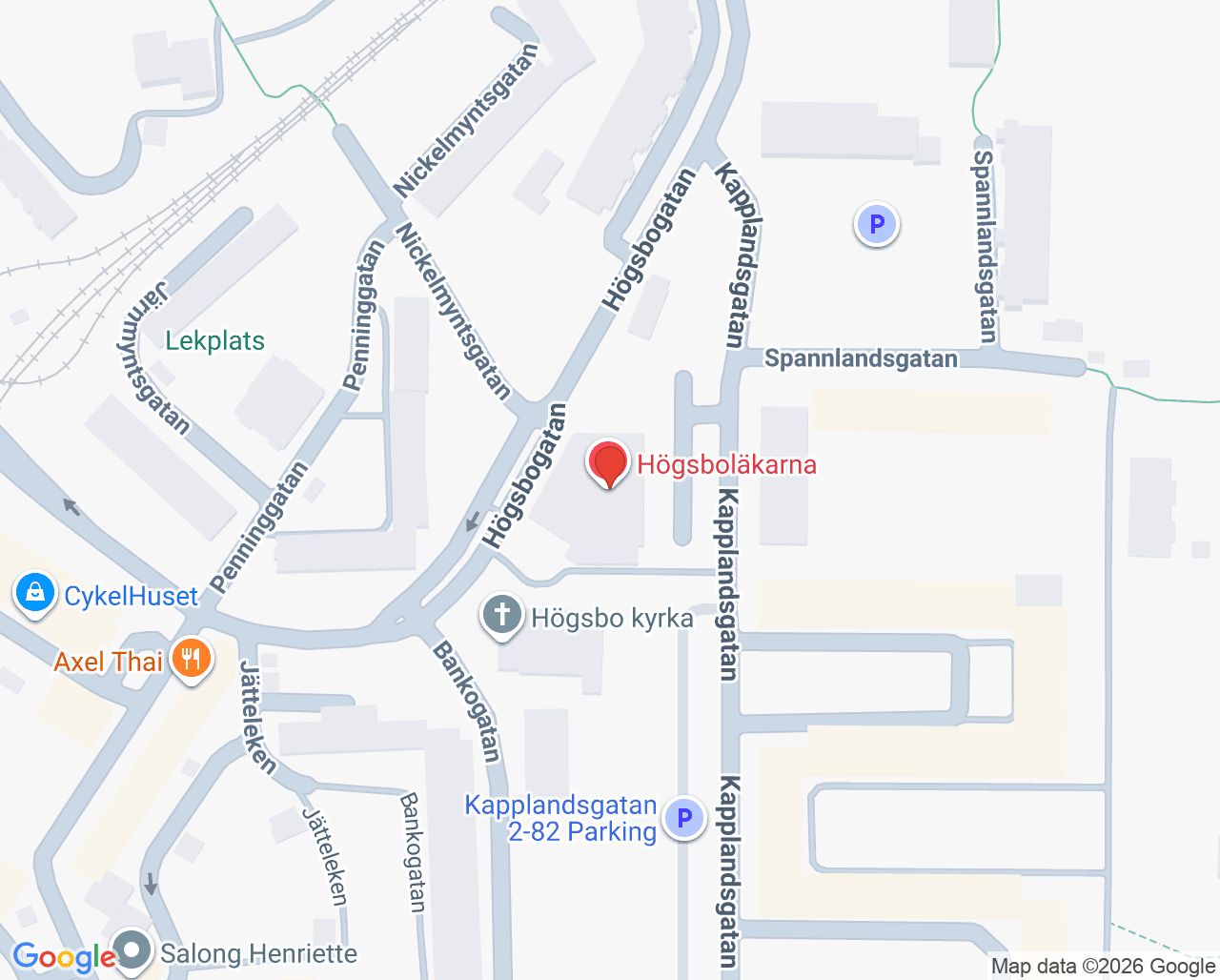 Karta till Högsboläkarna BVC