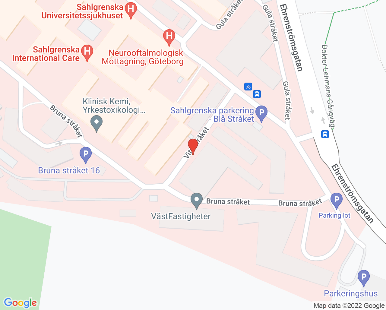 Karta till GeBlod Blodmobilen, Göteborg