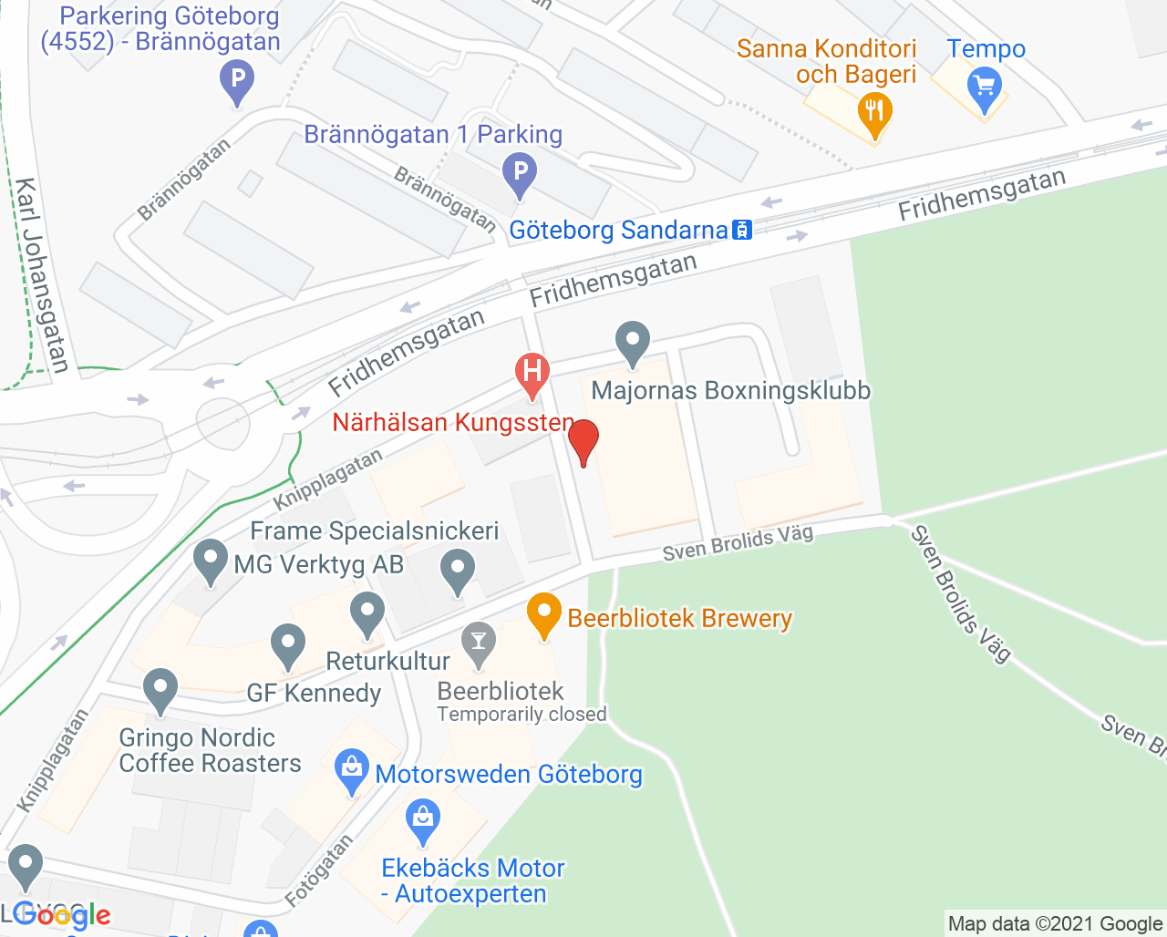 Karta till Närhälsan Kungssten barnavårdscentral, Göteborg