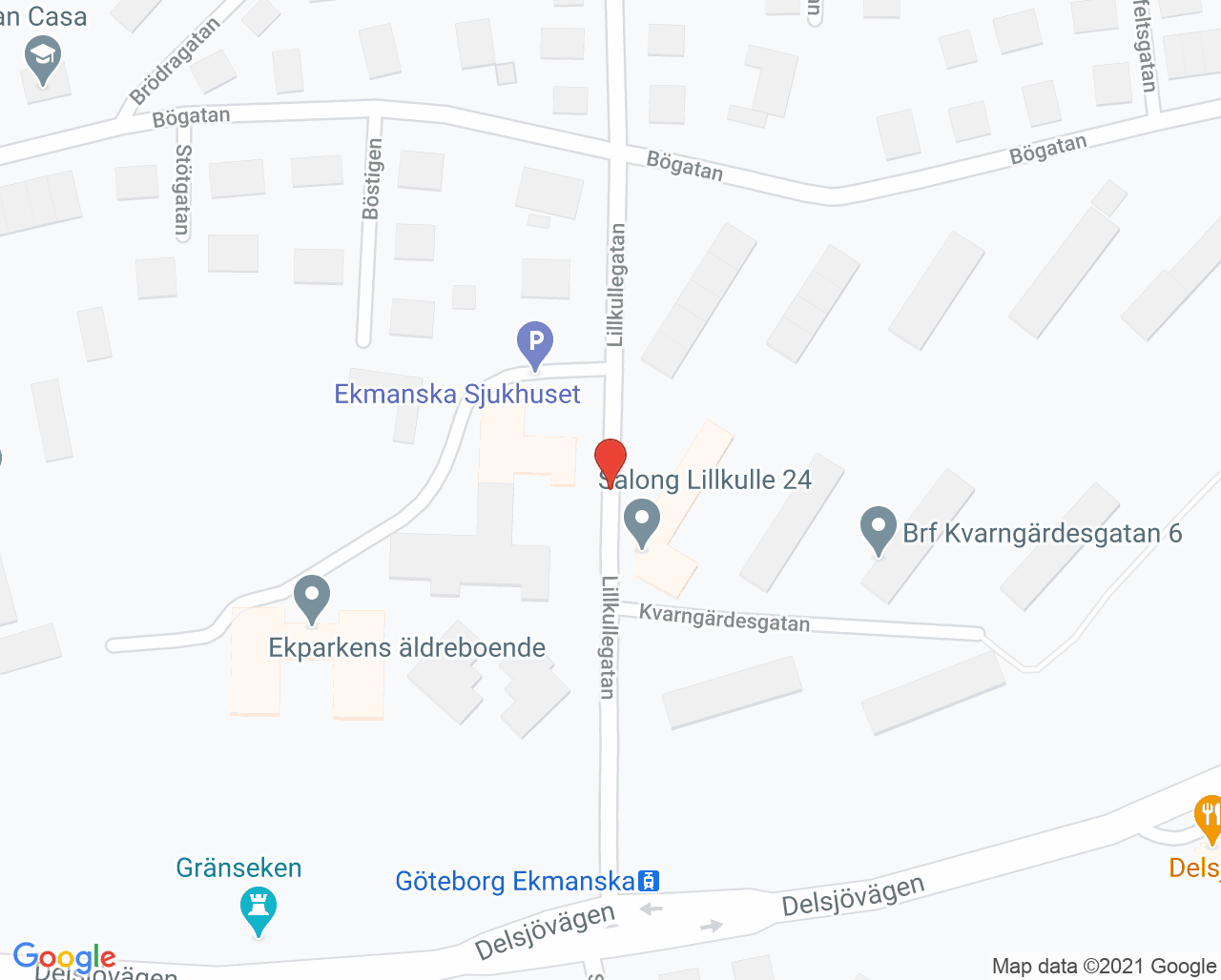 Karta till Närhälsan Ekmanska barnavårdscentral, Göteborg