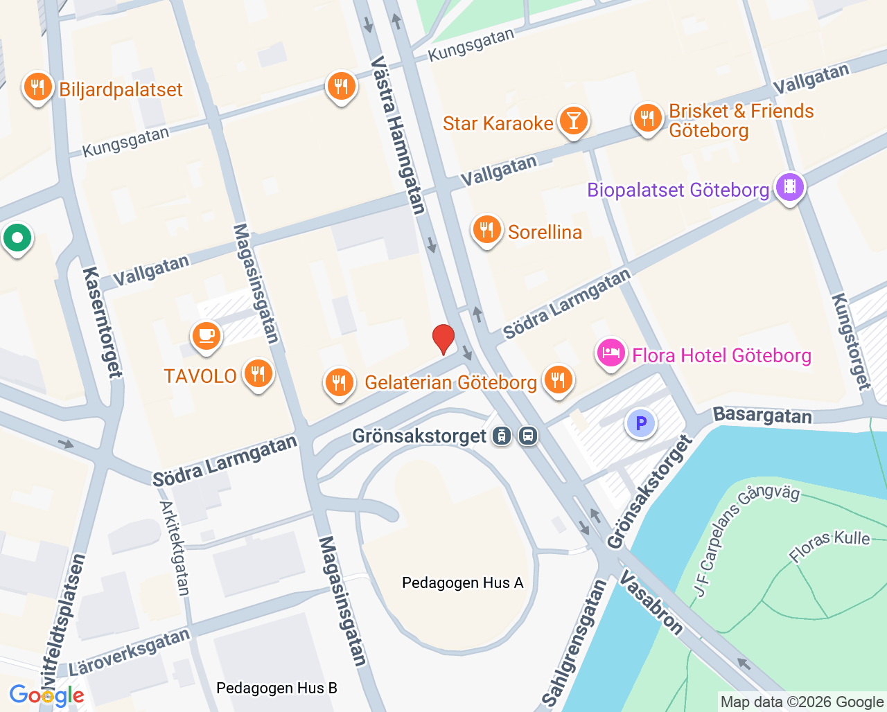 Karta till Tandfokus Grönsakstorget, Göteborg