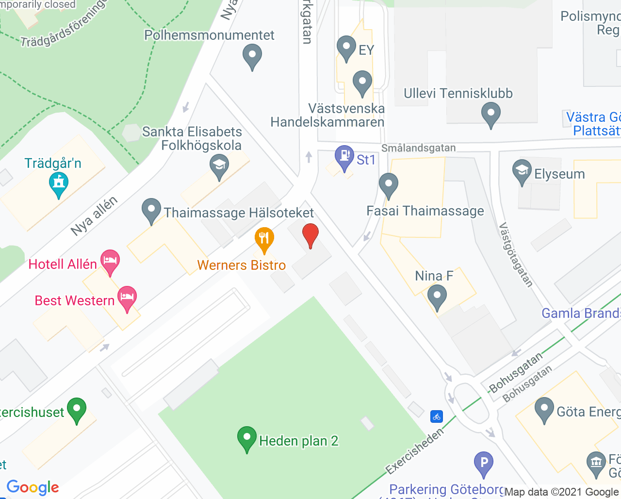 Karta till Legehuset Göteborg Hedens Evenemangsyta