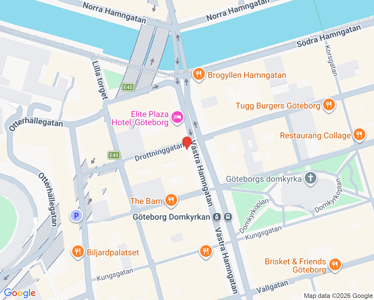 Karta till Aqua Dental Västra Hamngatan, Göteborg