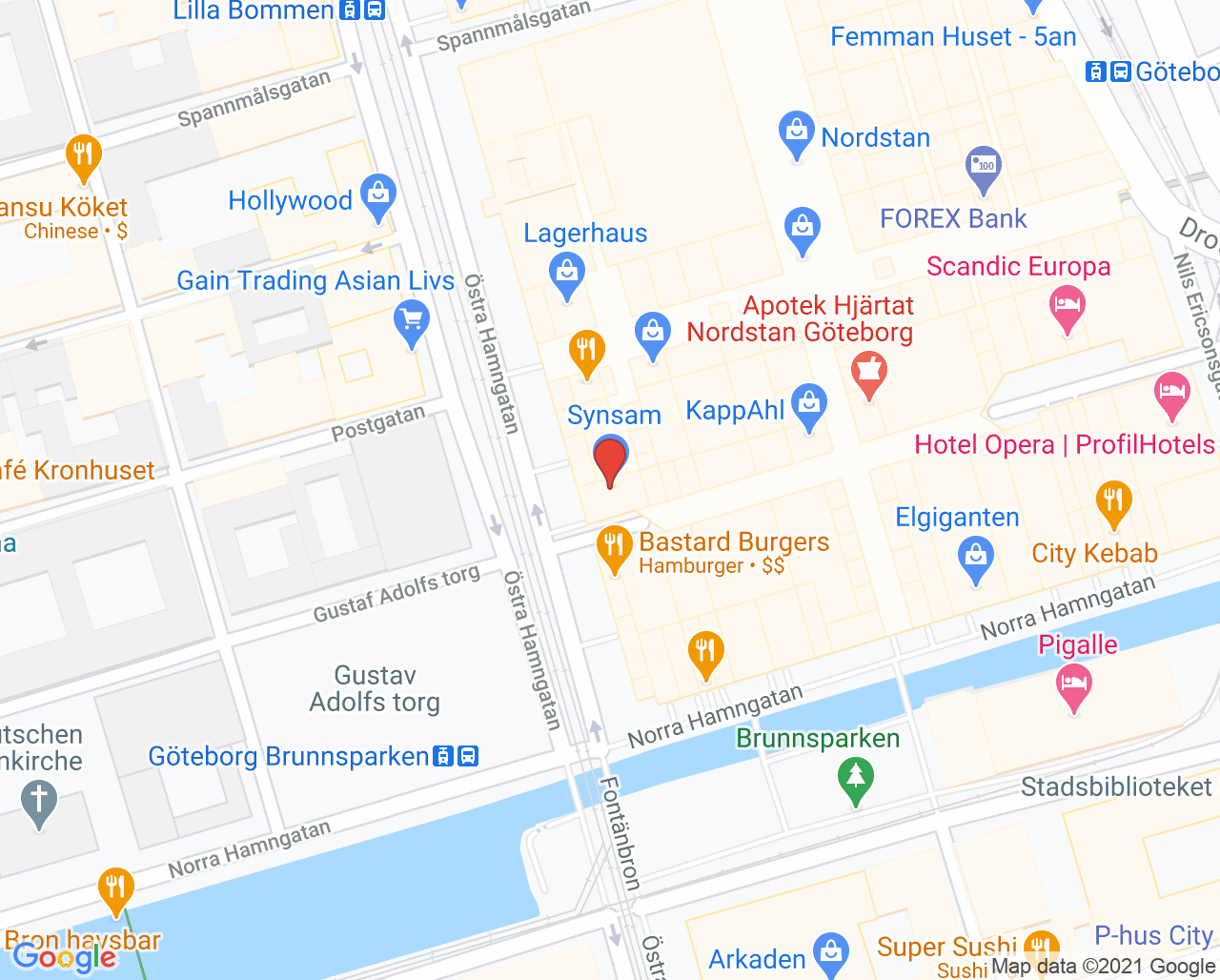 Karta till Synsam Femmanhuset