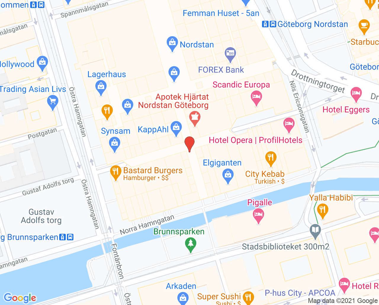 Karta till GeBlod Nordstan, Göteborg