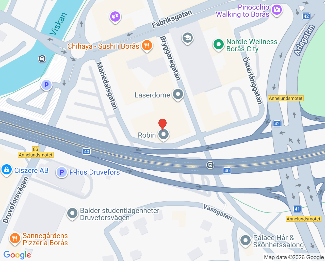 Karta till Borås bedömningsteam