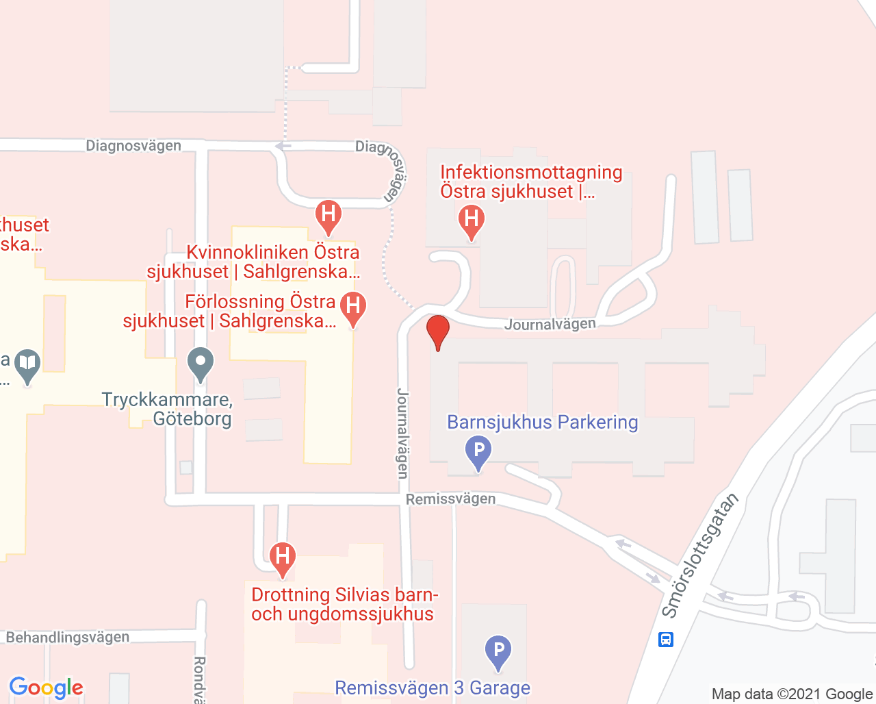 Karta till Avdelning 368 beroende Östra, Göteborg