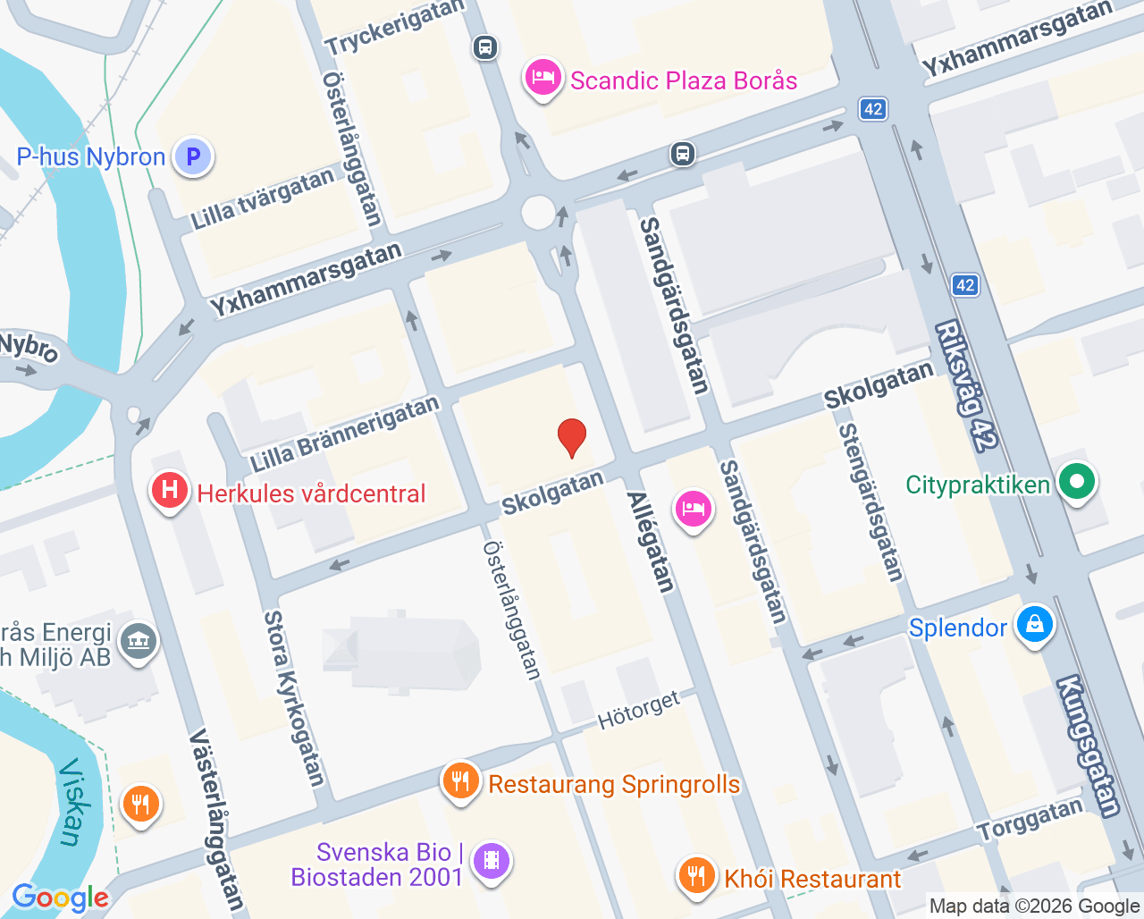 Karta till Happident Borås