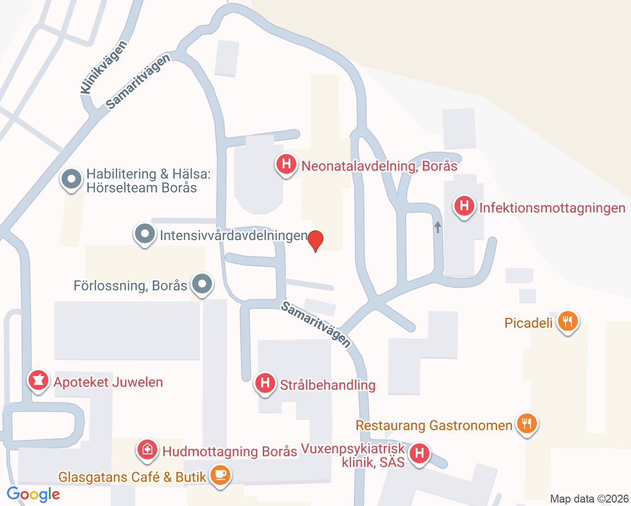 Karta till Dietistmottagning, Borås