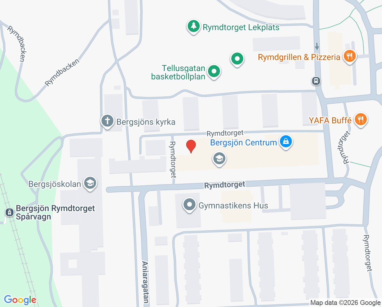 Karta till BVC Nötkärnan Bergsjön Vårdcentral och BVC