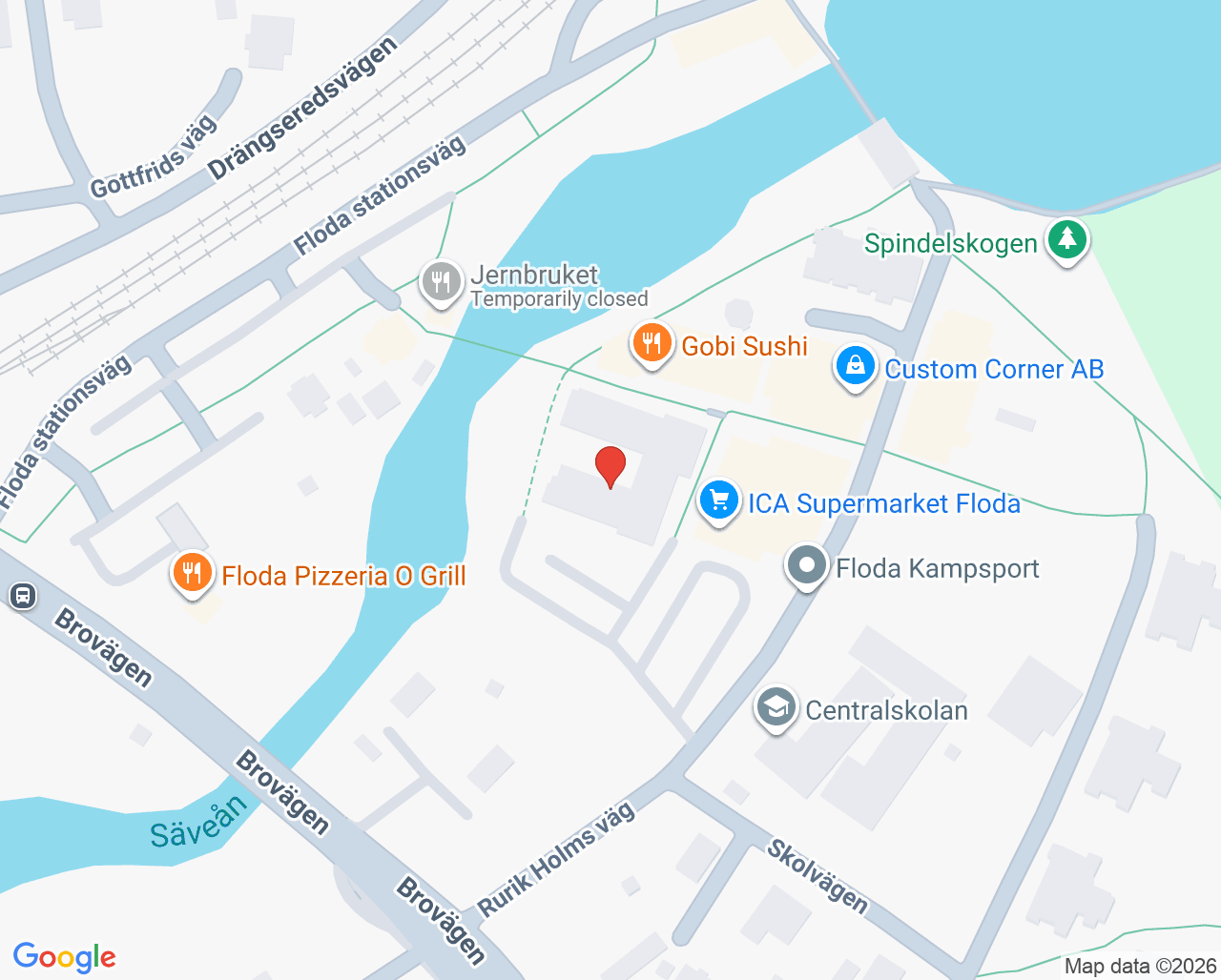Karta till Folktandvården Floda, Floda