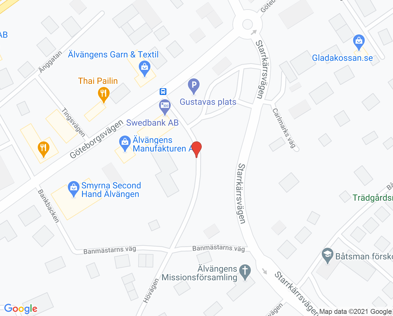 Karta till Psykiatrimottagning Ale, Älvängen