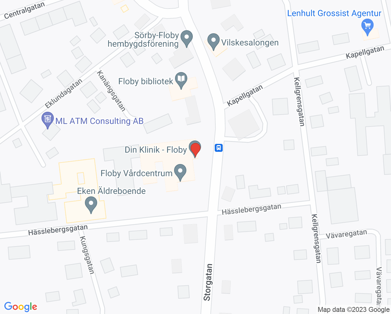 Karta till Folktandvården Floby, Floby