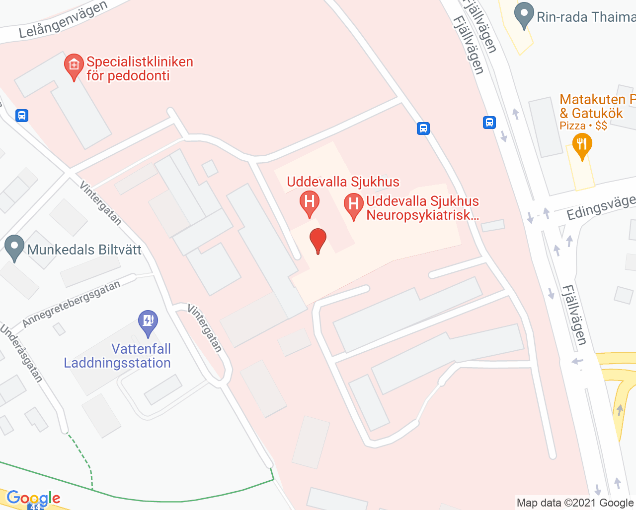 Karta till Nuklearmedicin Uddevalla sjukhus, Uddevalla