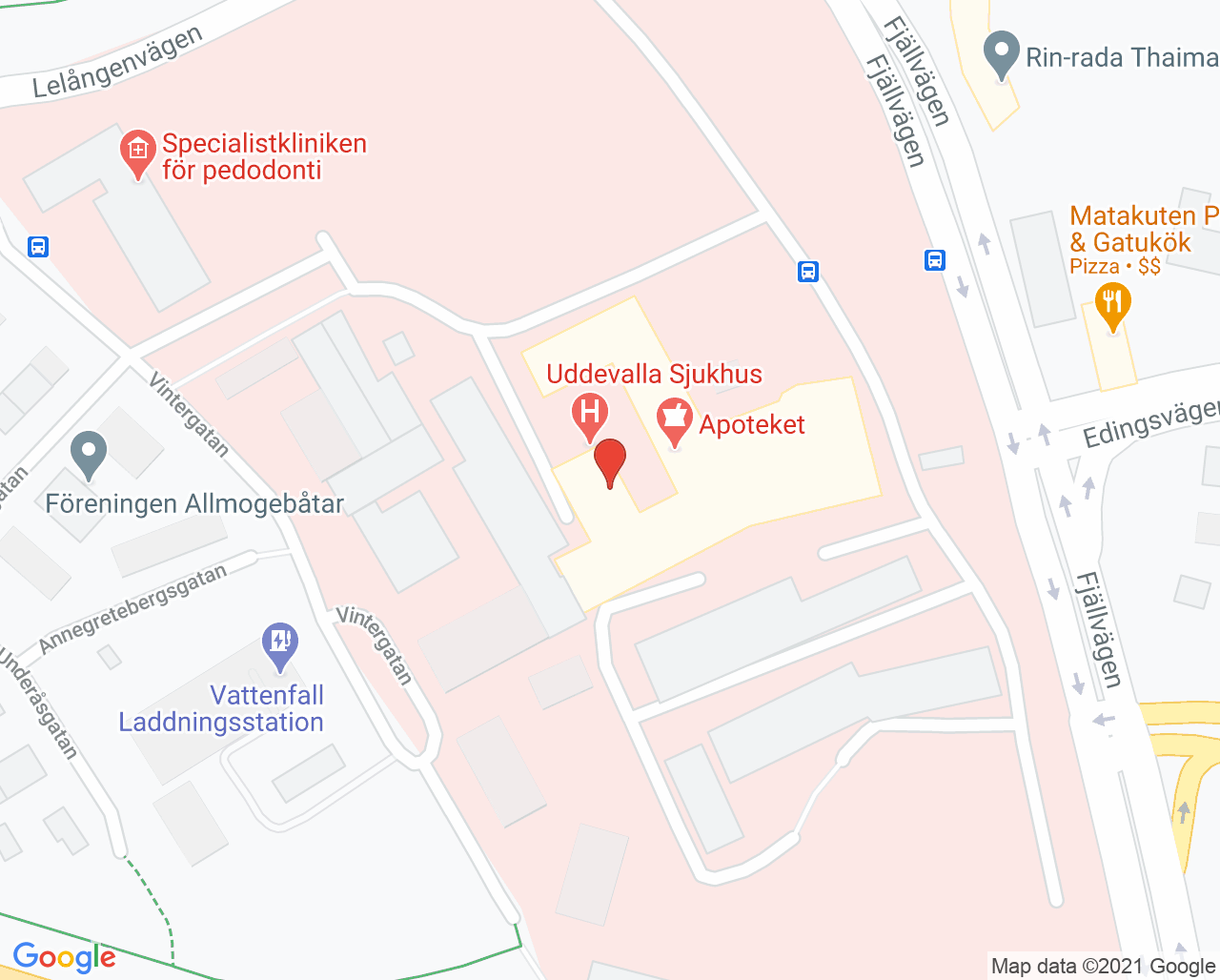 Karta till Hjärtmottagning Uddevalla Sjukhus, Uddevalla