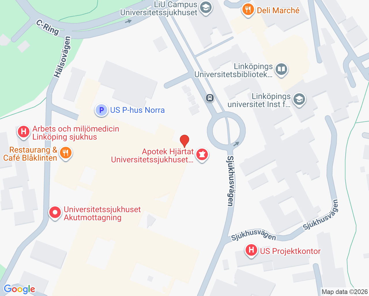 Karta till Genetiska mottagningen, Klinisk genetik