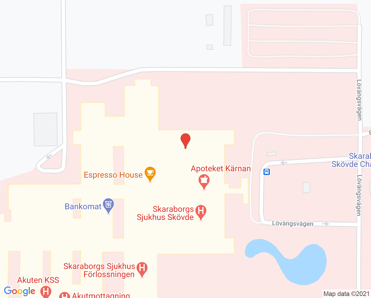 Karta till Lungonkologimottagning, Skövde