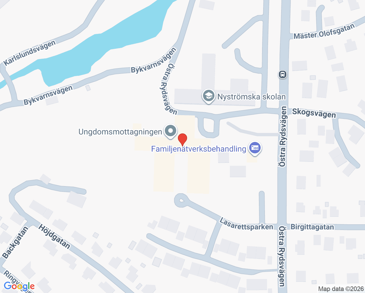Karta till Ungdomshälsan Söderköping, Söderköping