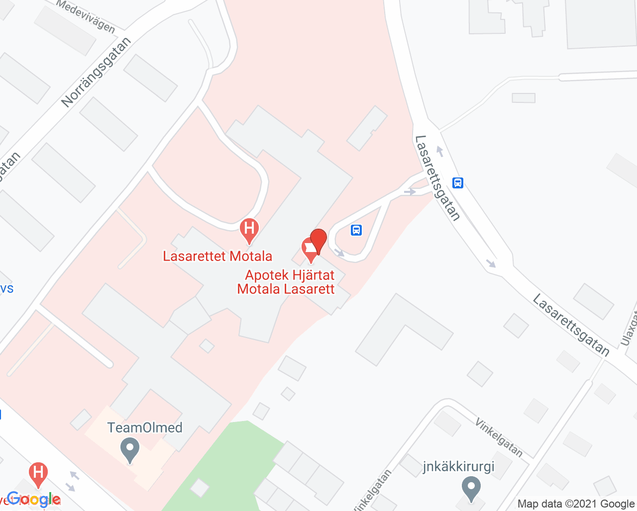 Karta till Avdelning 15, Capio Kirurgi Motala