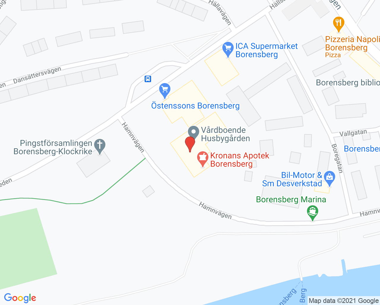 Karta till Vårdcentralen Borensberg