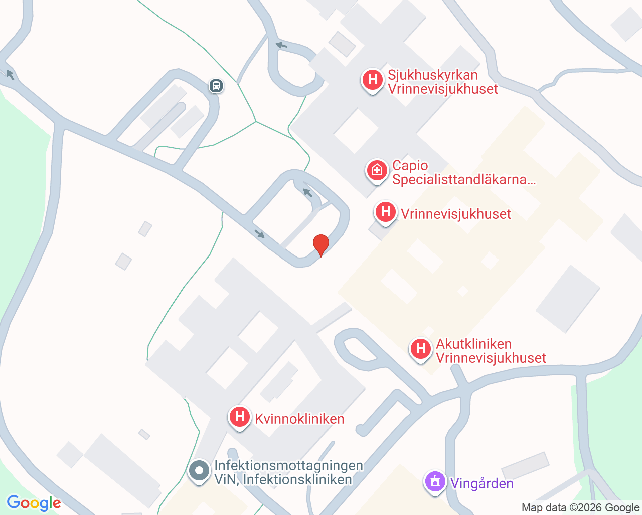 Karta till Prehospital akutpsykiatri Norrköping, Psykiatriska kliniken i Norrköping