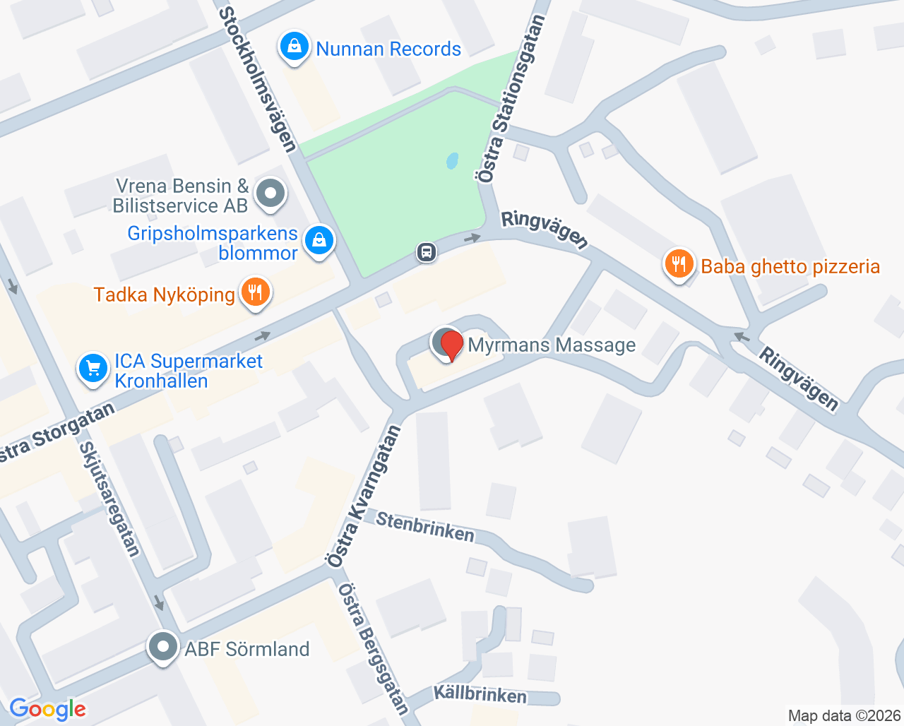 Karta till Agnes Fotvårdsklinik