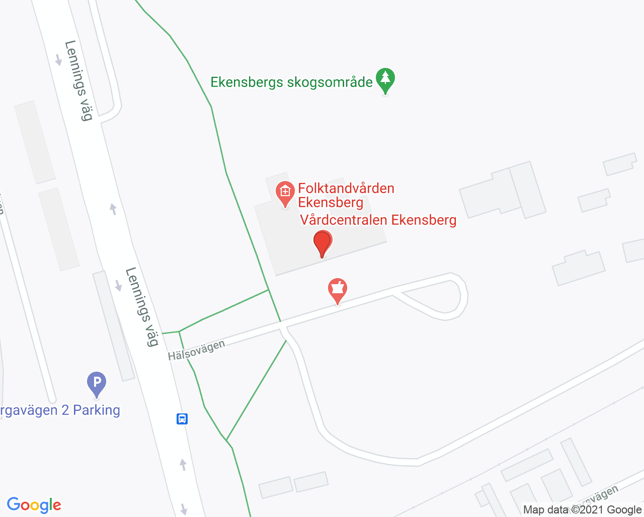 Karta till Distriktsläkarmottagningen Vårdcentralen Ekensberg Nyköping, Nyköping