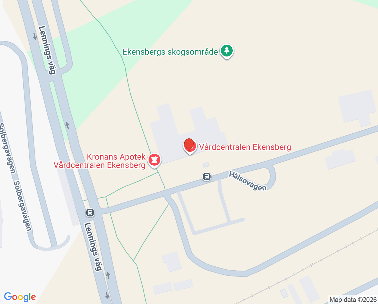 Karta till Barnavårdscentralen Vårdcentralen Ekensberg Nyköping, Nyköping