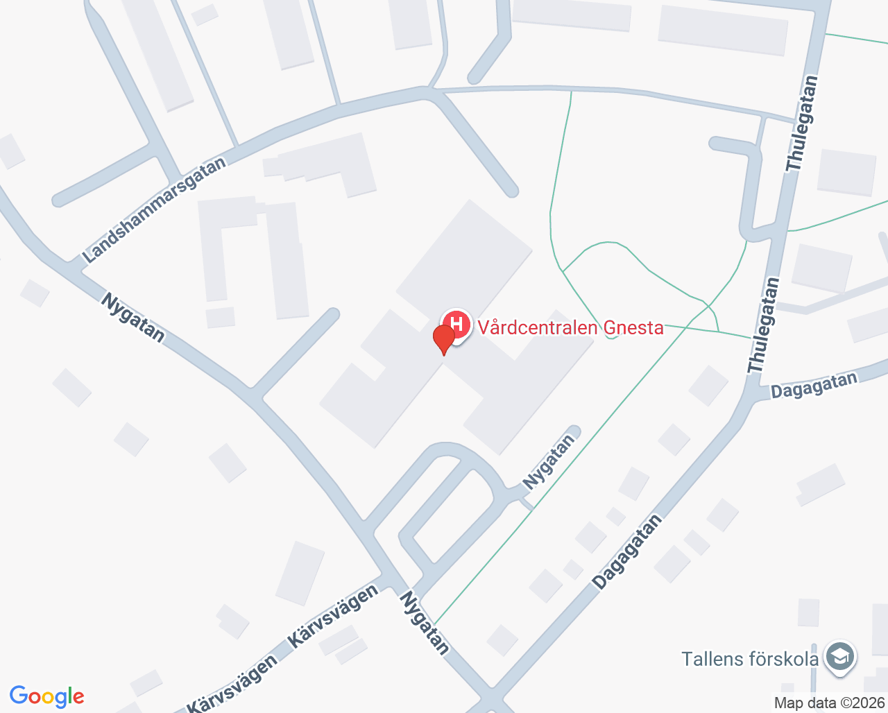 Karta till Psykologiteamet Vårdcentralen Gnesta, Gnesta