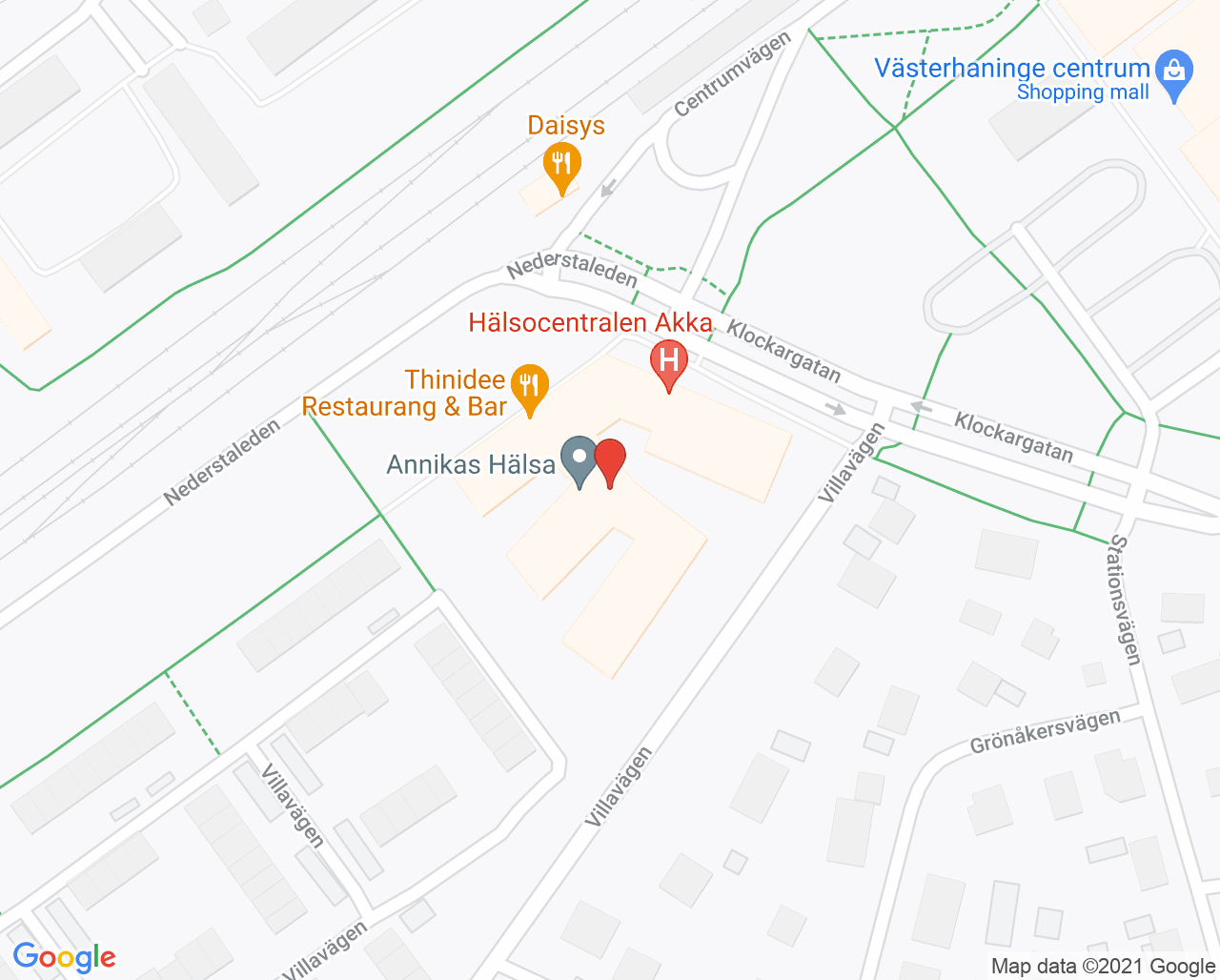 Karta till Vital Västerhaninge