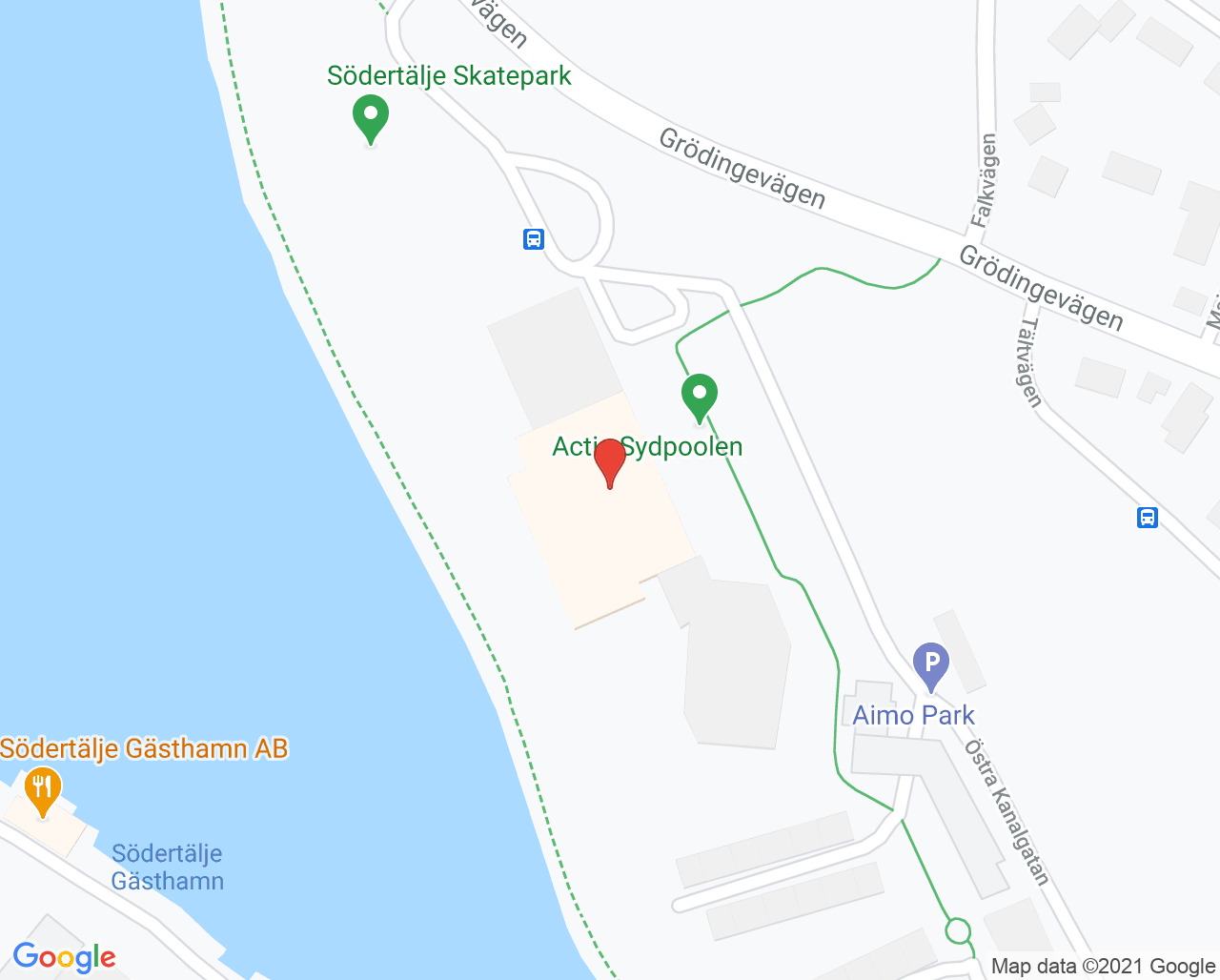 Karta till Södertälje Rehab - Praktikertjänst Specialiserad fysioterapi