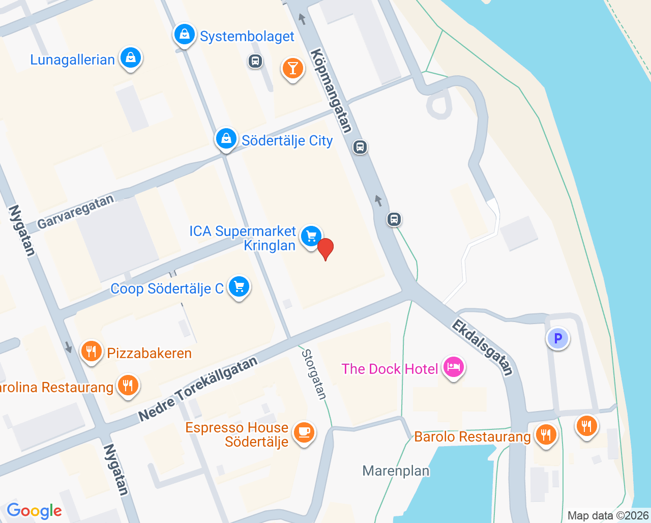 Karta till Vital Köpmangatan - Södertälje