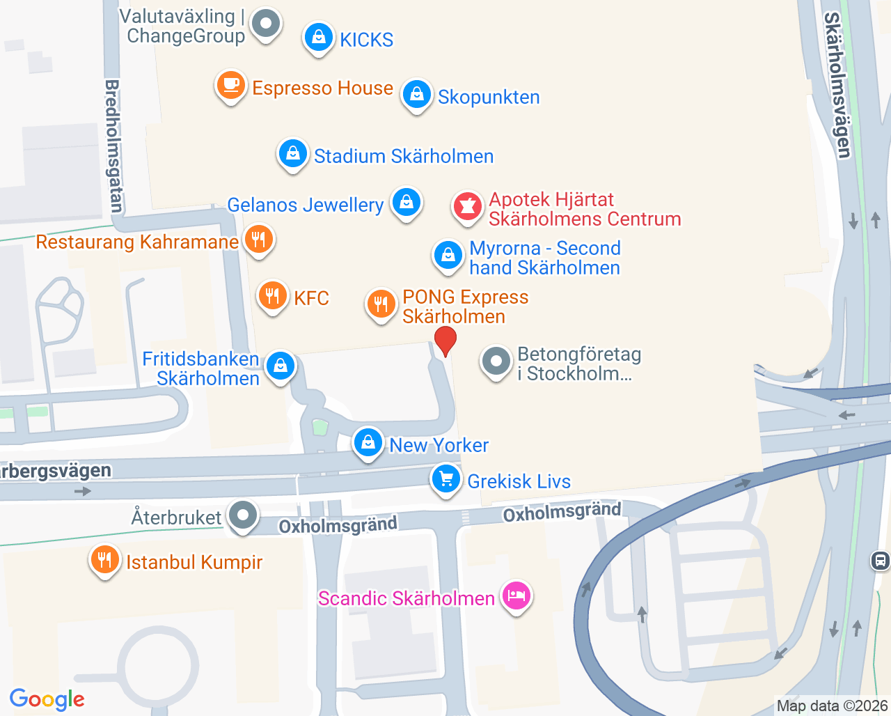 Karta till Skärholmens amningsmottagning