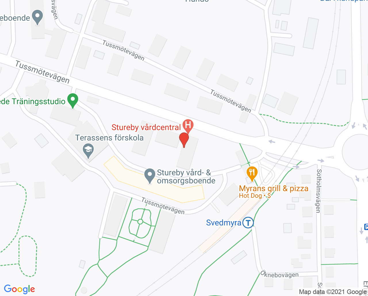 Karta till Stureby Barnavårdscentral