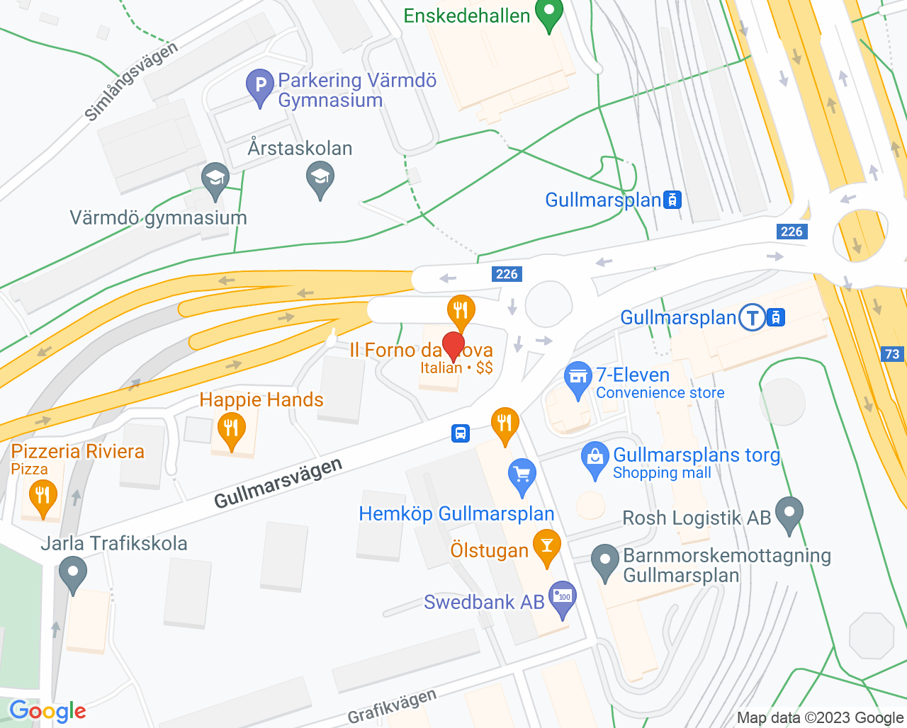 Karta till Gullmarsplan Tandreglering