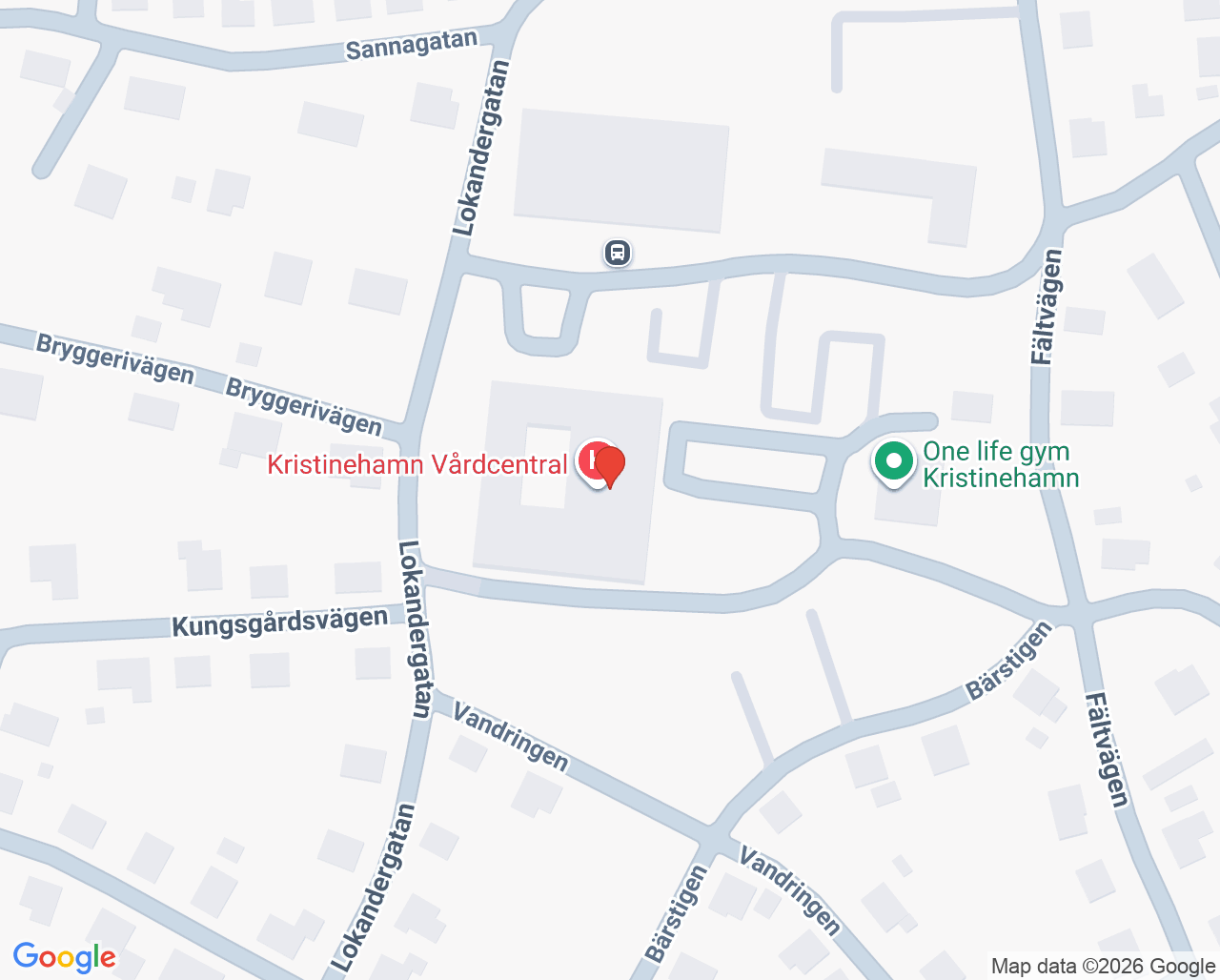 Karta till Öron- näs- och halsmottagningen Kristinehamn