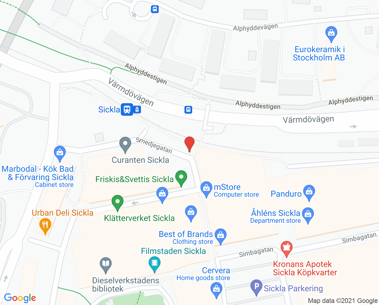 Karta till Prima Fysik - Gunilla Richardsson, Sickla