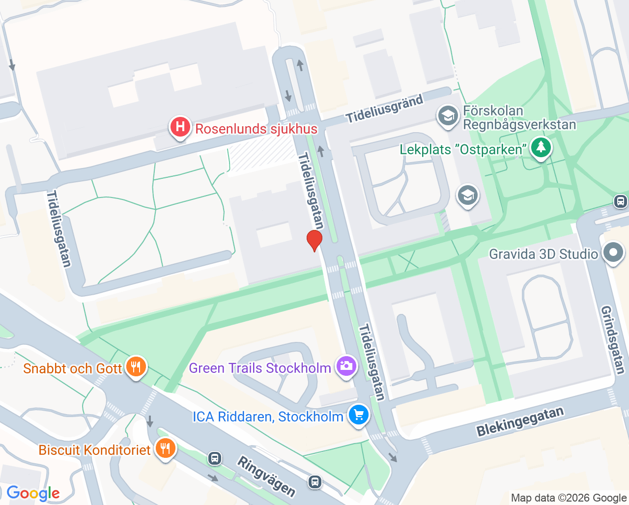 Karta till Psykosmottagning Södermalm, Psykosvård Stockholm