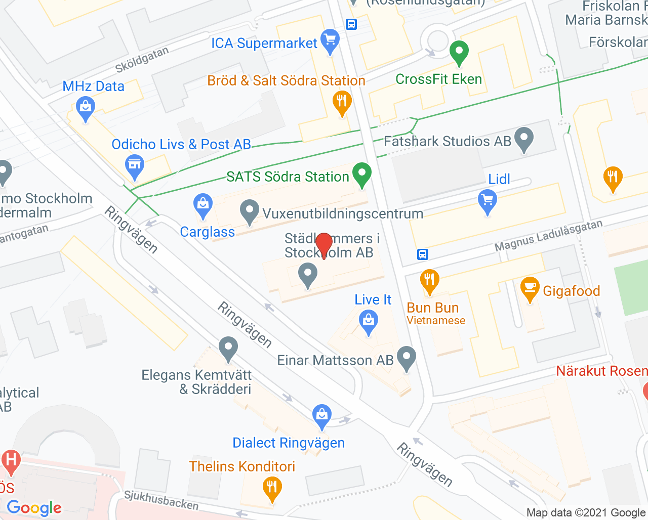 Karta till Agilokliniken Södermalm