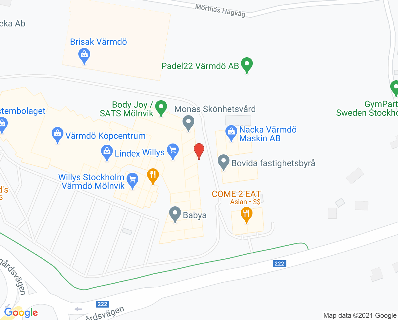 Karta till Hedenbergs Kiropraktorklinik